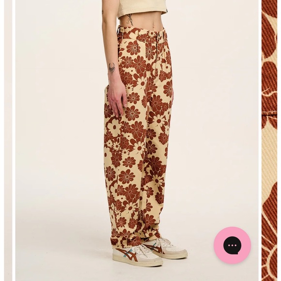 LAST CALL❗️Lucy & Yak Goldie Floral Addison Pants Twill Tapered NWT UK 34 US 12 - Picture 6 of 10